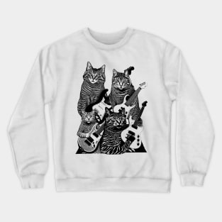 Guitar Cats Tie Dye Crewneck Sweatshirt